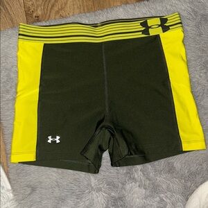 Under Armour Black and Yellow Athletic Shorts